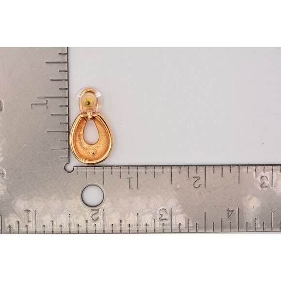 Swarovski Vintage Crystal Earrings Door Knockers Gold Swan Signed 1990s BinAZ - Picture 12 of 12